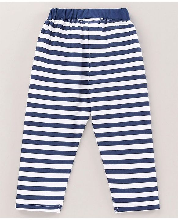 Babyhug Cotton Half Sleeves Night Suit Text Print - Blue