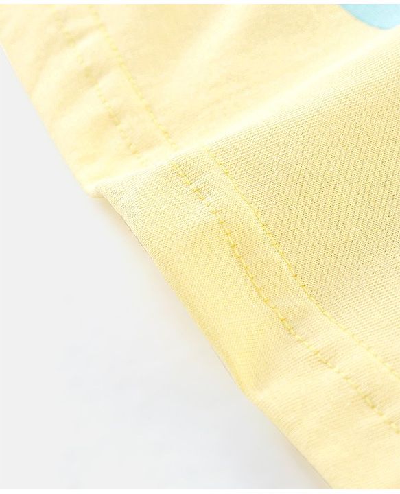Babyhug Cotton Knit Full Sleeves Night Suit Rainbow Print - Yellow