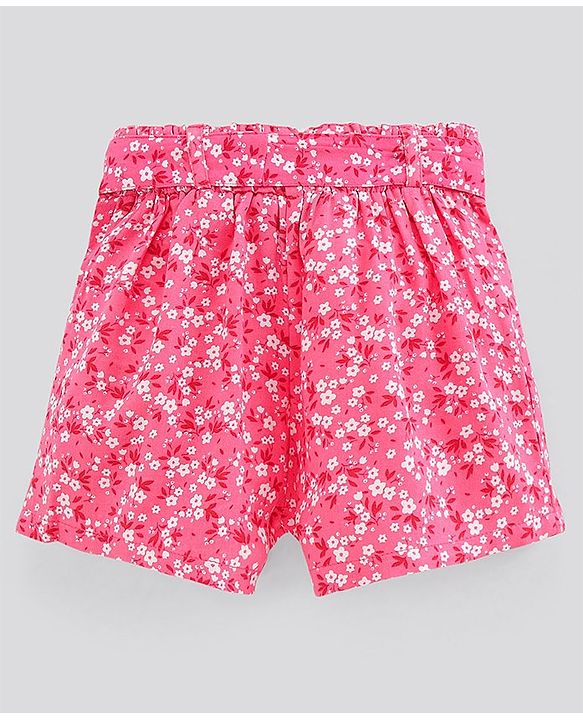 Pine Kids Softene Wash Shorts Floral Print- Pink