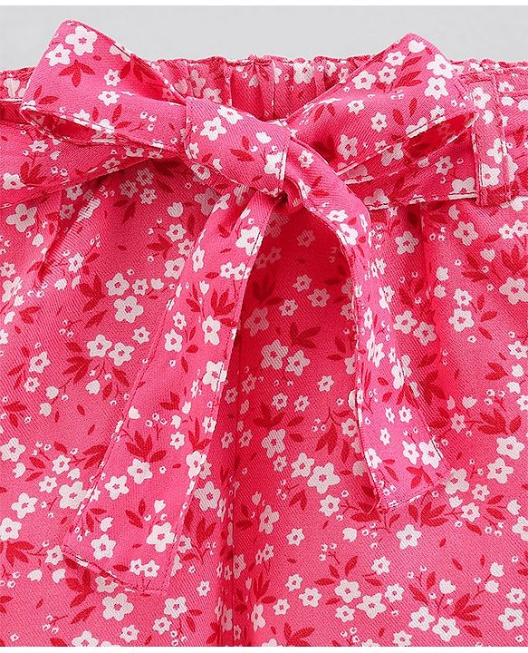 Pine Kids Softene Wash Shorts Floral Print- Pink