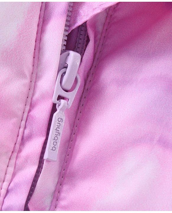 Babyhug Full Sleeves Hooded Fashion Heavy Winter Printed Jacket - Pink