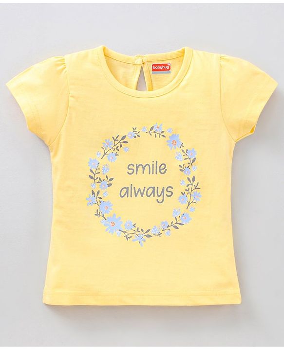Babyhug Cap Sleeves Top & Capri Set Floral Print- Yellow