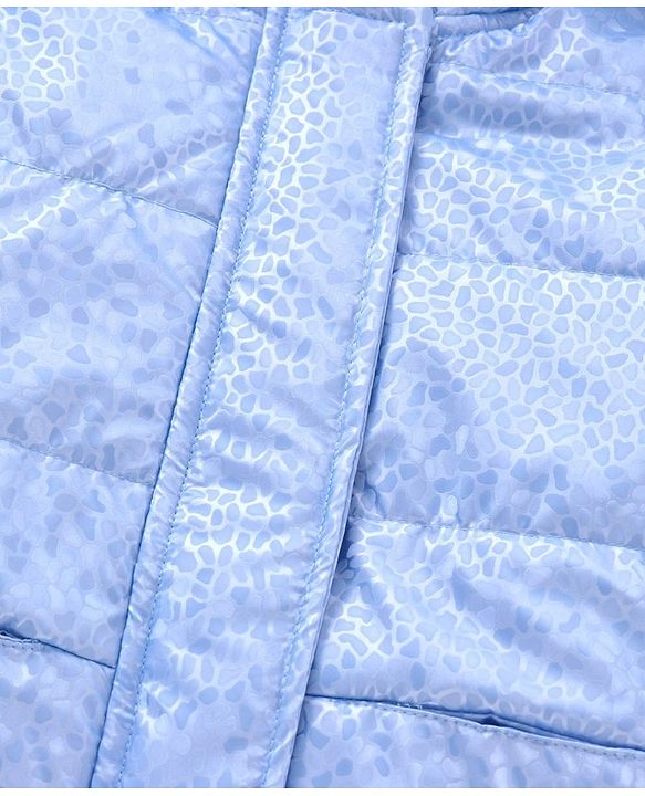 Babyhug Full Sleeves Dots Printed Winter Wear Hooded Jacket - Blue