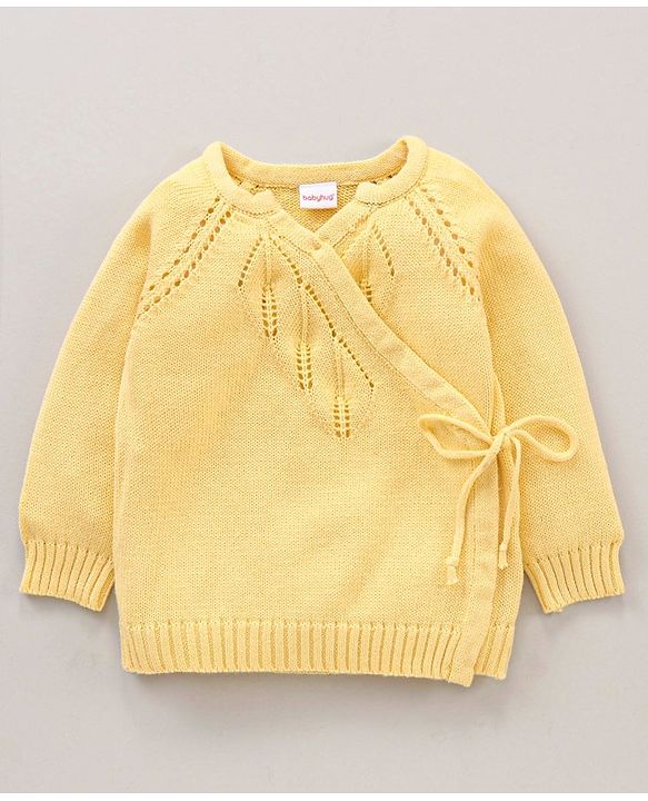 Babyhug 100% Organic Cotton Full Sleeves Sweater Set Schifilli Design - Yellow