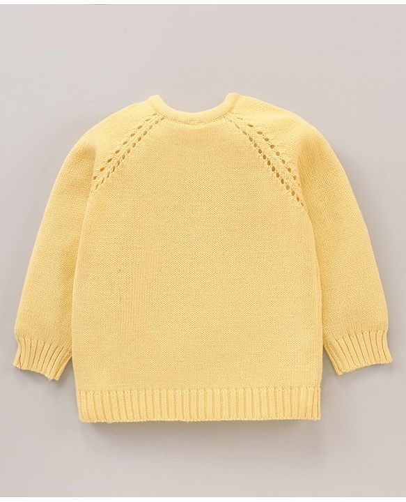 Babyhug 100% Organic Cotton Full Sleeves Sweater Set Schifilli Design - Yellow