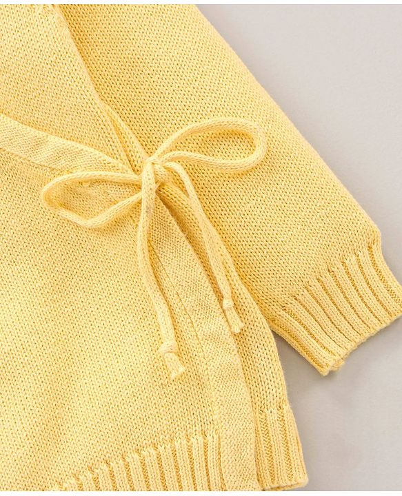 Babyhug 100% Organic Cotton Full Sleeves Sweater Set Schifilli Design - Yellow