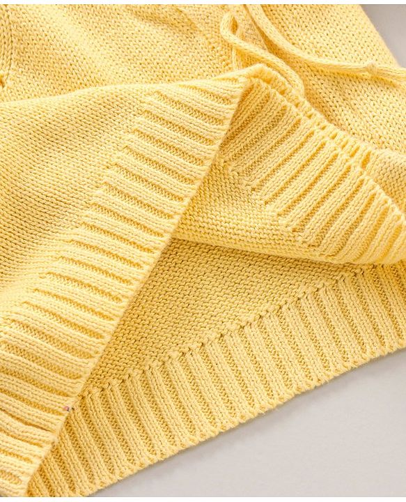 Babyhug 100% Organic Cotton Full Sleeves Sweater Set Schifilli Design - Yellow