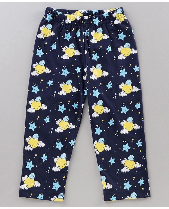 Babyhug Cotton Half Sleeves Night Suit Cloud Print - Blue