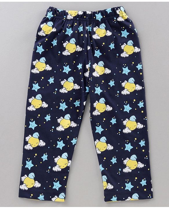 Babyhug Cotton Half Sleeves Night Suit Cloud Print - Blue