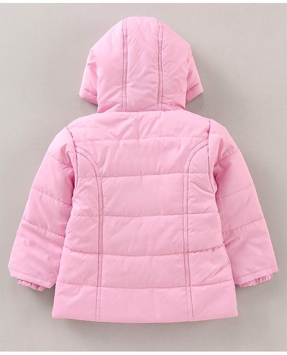 Babyhug Full Sleeves Hooded Fashion Heavy Winter Solid Color Jacket - Pink