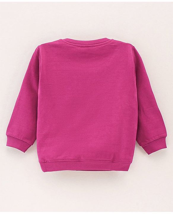 Babyhug Full Sleeves Sweatshirt Dino Print - Violet