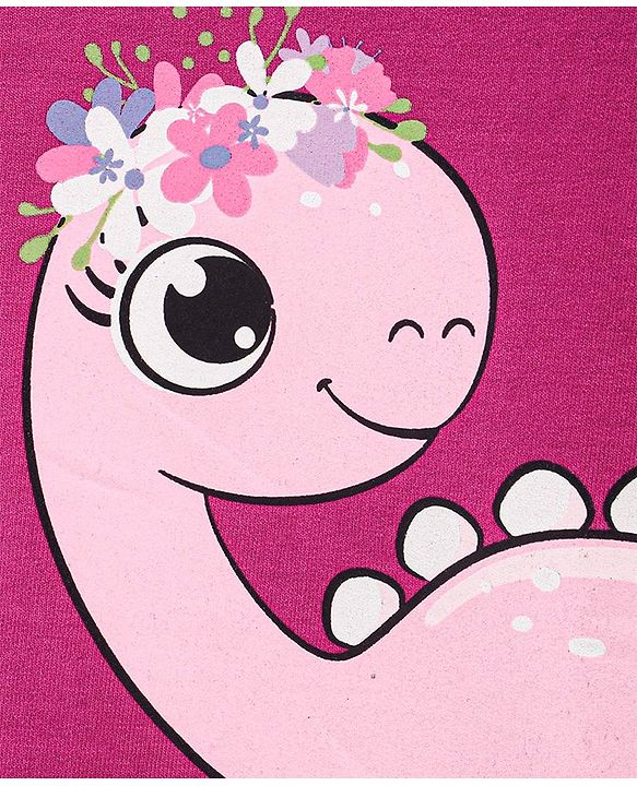 Babyhug Full Sleeves Sweatshirt Dino Print - Violet