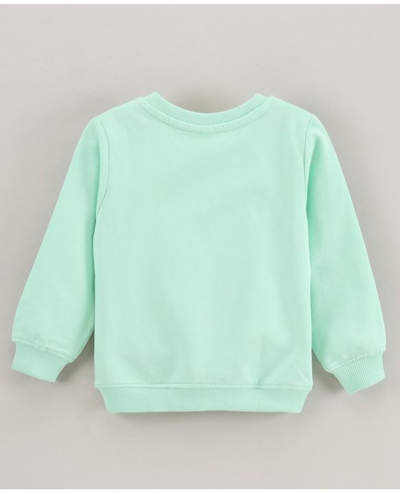 Babyhug Full Sleeves Sweatshirts Snail Graphics Embroidery - Mint Green