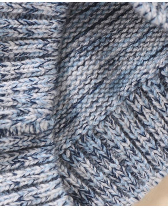 Babyhug Full Sleeves Heavy Gauge Sweater - Light Grey Blue
