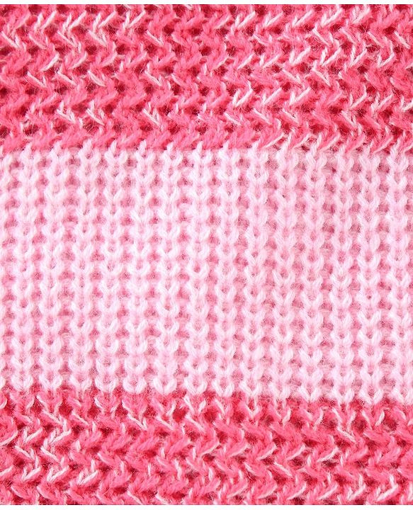 Babyhug Knit Full Sleeves Striped Sweater - Pink