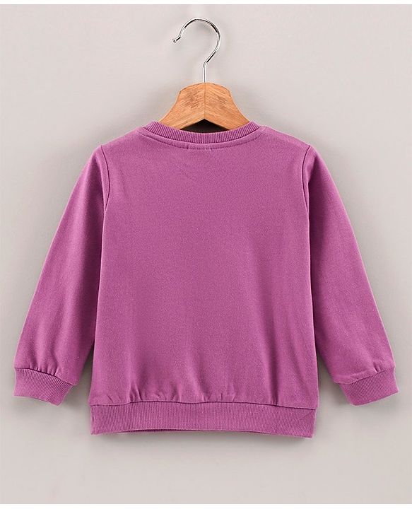 Babyhug Full Sleeves Sweatshirts Teddy Bear Print - Purple