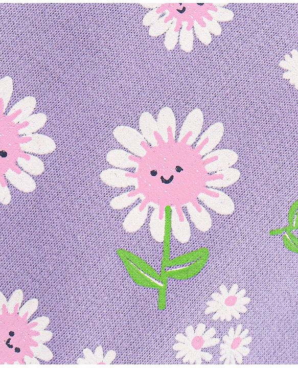 Babyhug Full Sleeves Cotton Sweatshirts Floral Print With Balloon Sleeves - Light Purple
