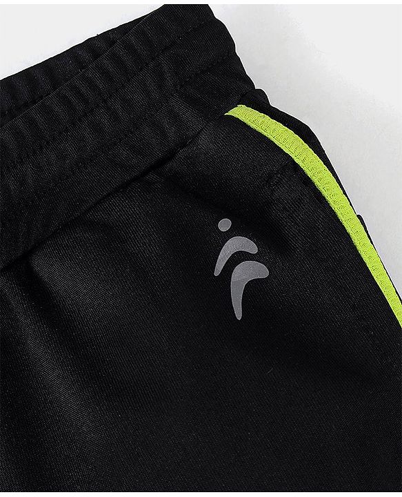 Pine Active Mid Thigh Length Solid Color Shorts  - Black