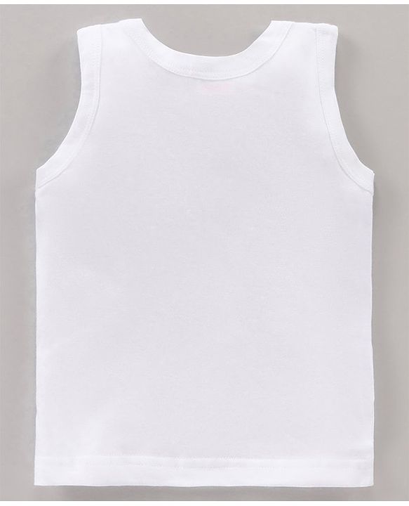 Babyhug 100% Sleeveless Solid Vest Pack Of 3 - White