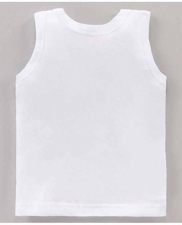 Babyhug 100% Sleeveless Solid Vest Pack Of 3 - White