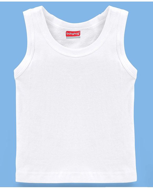 Babyhug 100% Cotton Sleeveless Sando Pack of 3 - White
