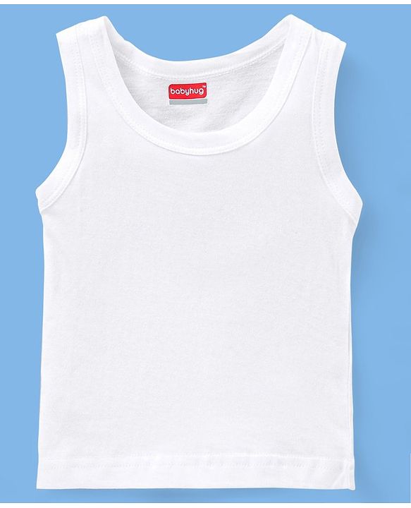 Babyhug 100% Cotton Sleeveless Sando Pack of 3 - White
