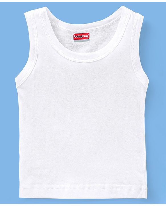 Babyhug 100% Cotton Sleeveless Sando Pack of 3 - White