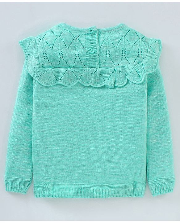 Babyhug Full Sleeves Solid Sweater  - Mint