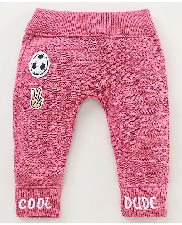 Babyhug Knitted Full Length Pajama Ball Patch - Pink