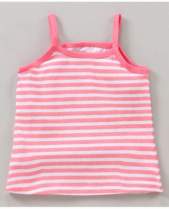 Babyhug 100% Cotton Sleeveless Antibacterial Slips Multi-Print Pack Of 3 - Pink Yellow