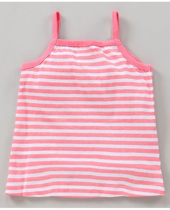 Babyhug 100% Cotton Sleeveless Antibacterial Slips Multi-Print Pack Of 3 - Pink Yellow