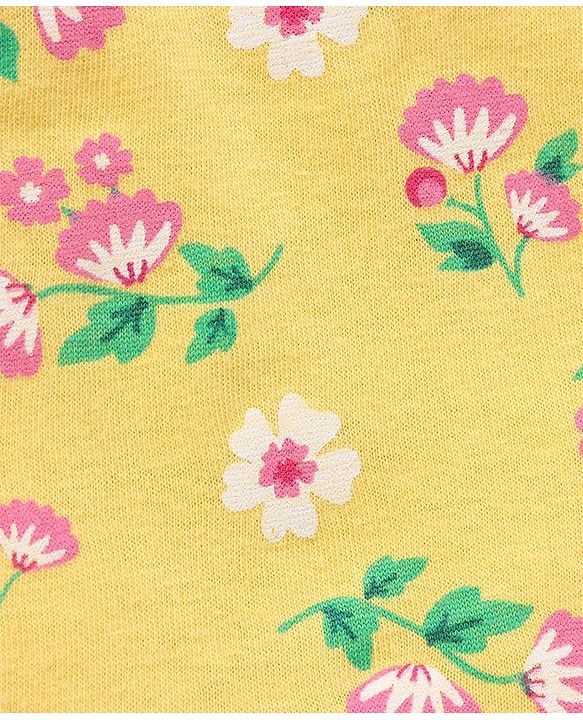 Babyhug 100% Cotton Sleeveless Antibacterial Slips Multi-Print Pack Of 3 - Pink Yellow