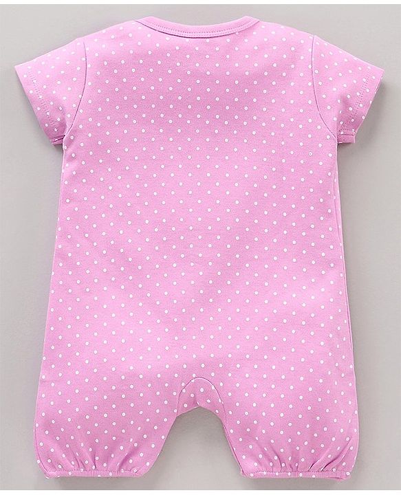Babyhug 100% Cotton Half Sleeves Rompers Polka & Floral Print Pack Of 2 - Multicolor