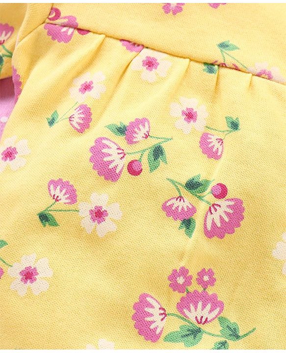 Babyhug 100% Cotton Half Sleeves Rompers Polka & Floral Print Pack Of 2 - Multicolor