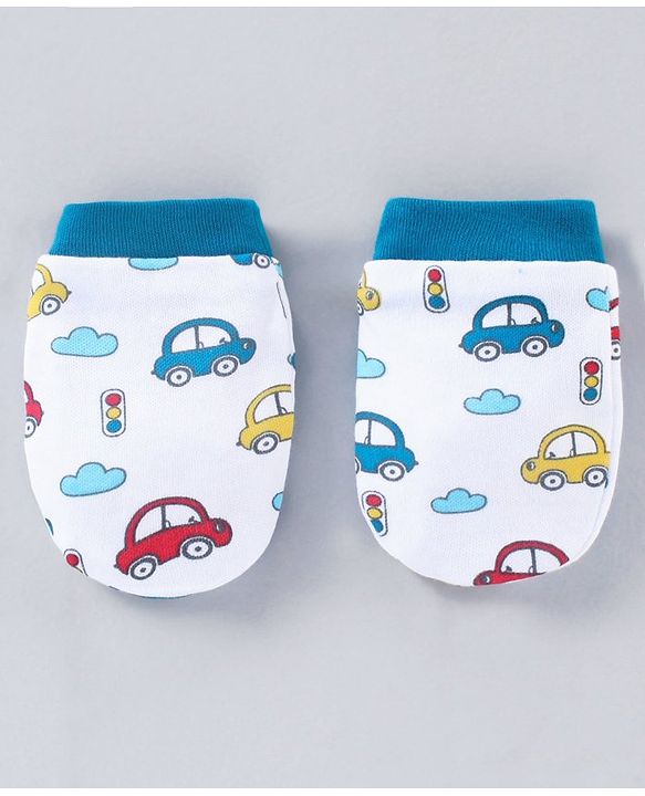 Babyhug Clothing Gift Set Car Print Pack of 6 - Blue