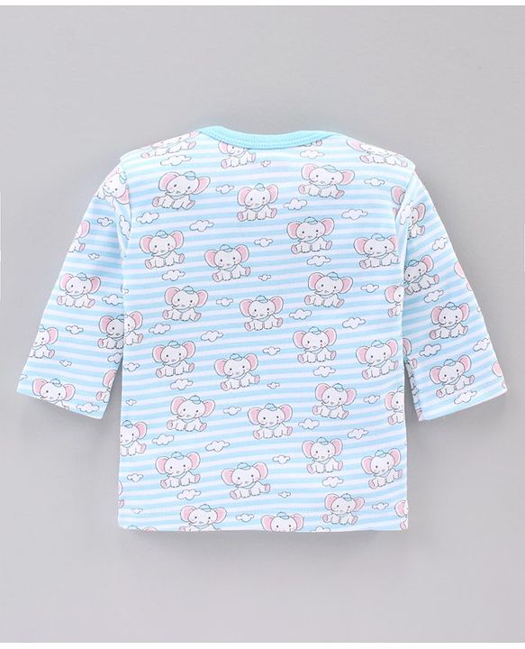 Babyhug 100% Cotton Clothing Gift Set Elephant Print Pack of 8 - Blue