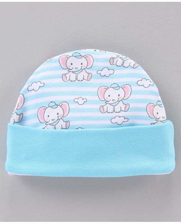 Babyhug 100% Cotton Clothing Gift Set Elephant Print Pack of 8 - Blue