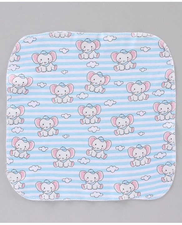 Babyhug 100% Cotton Clothing Gift Set Elephant Print Pack of 8 - Blue