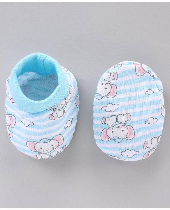 Babyhug 100% Cotton Clothing Gift Set Elephant Print Pack of 8 - Blue