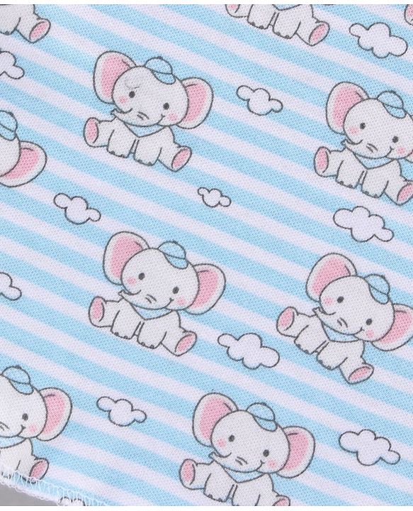 Babyhug 100% Cotton Clothing Gift Set Elephant Print Pack of 8 - Blue