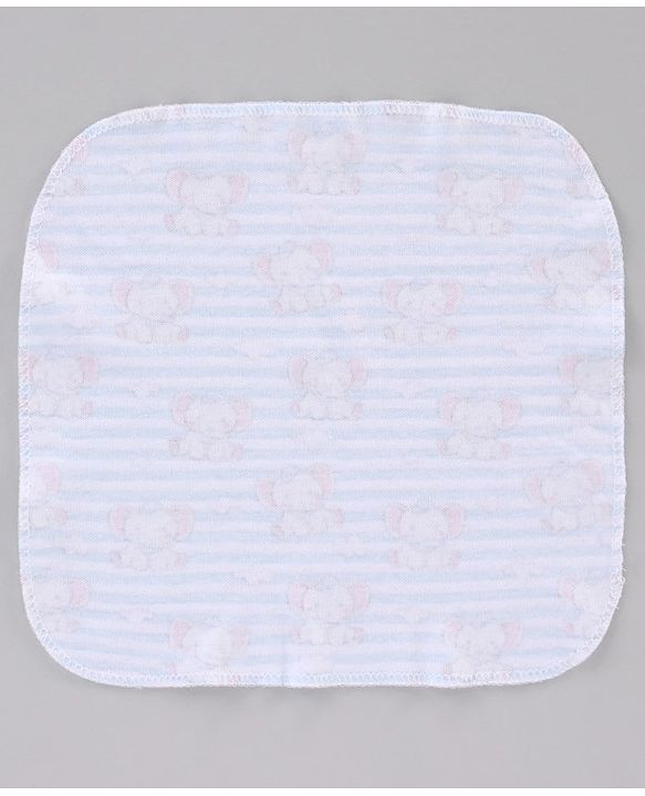 Babyhug 100% Cotton Clothing Gift Set Elephant Print Pack of 8 - Blue