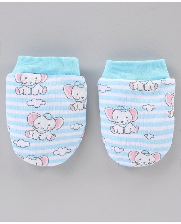 Babyhug 100% Cotton Clothing Gift Set Elephant Print Pack of 8 - Blue