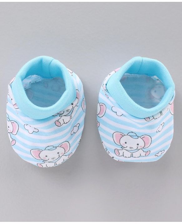 Babyhug 100% Cotton Clothing Gift Set Elephant Print Pack of 8 - Blue