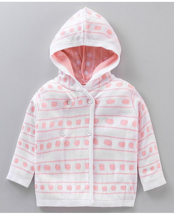 Babyhug Full Sleeves Sweater Set Argyle Design - Pink