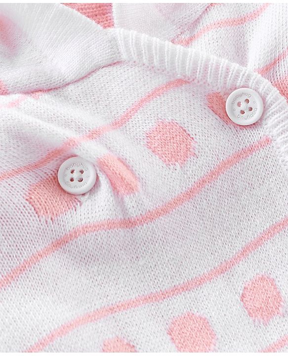 Babyhug Full Sleeves Sweater Set Argyle Design - Pink
