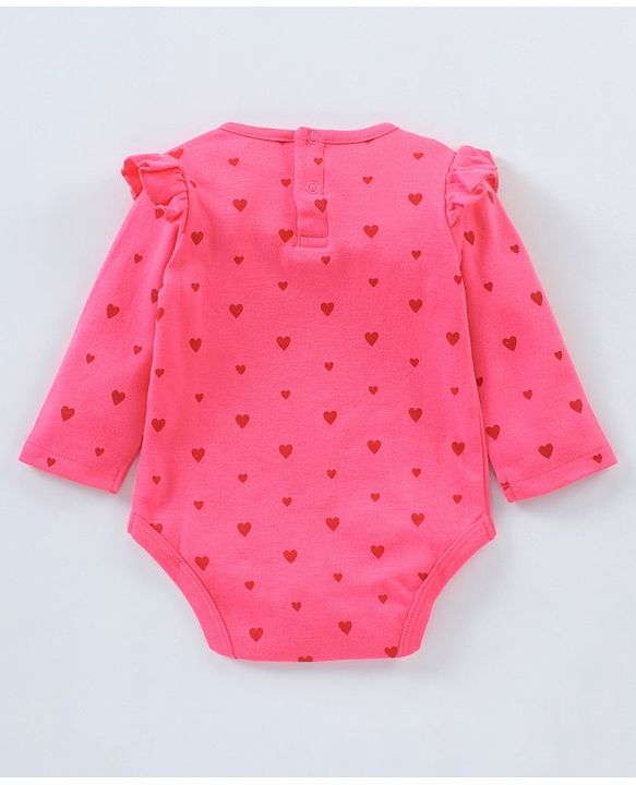 Babyhug 100% Cotton Full Sleeves Printed Onesie Pack of 2 - Pink Yellow
