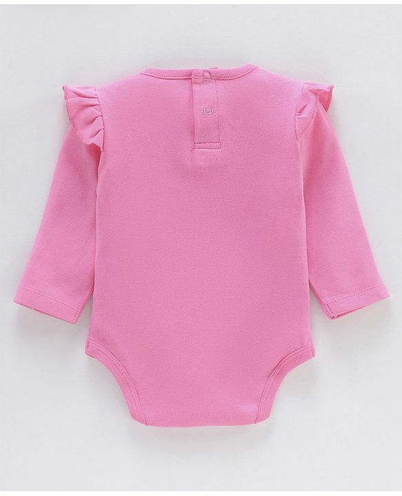 Babyhug 100% Cotton Full Sleeves Heart Printed Onesies Pack Of 2 - Pink