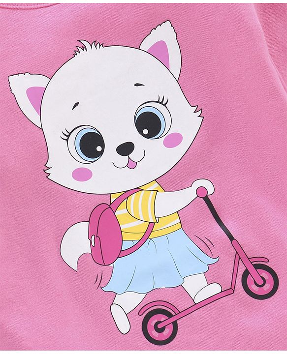 Babyhug 100% Cotton Full Sleeves Heart Printed Onesies Pack Of 2 - Pink