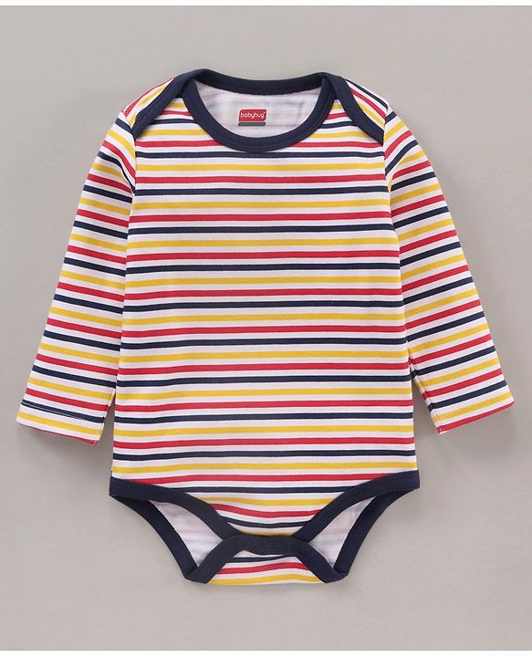 Babyhug 100% Cotton Full Sleeves Onesies Multi Print Pack of 3 - Multicolour