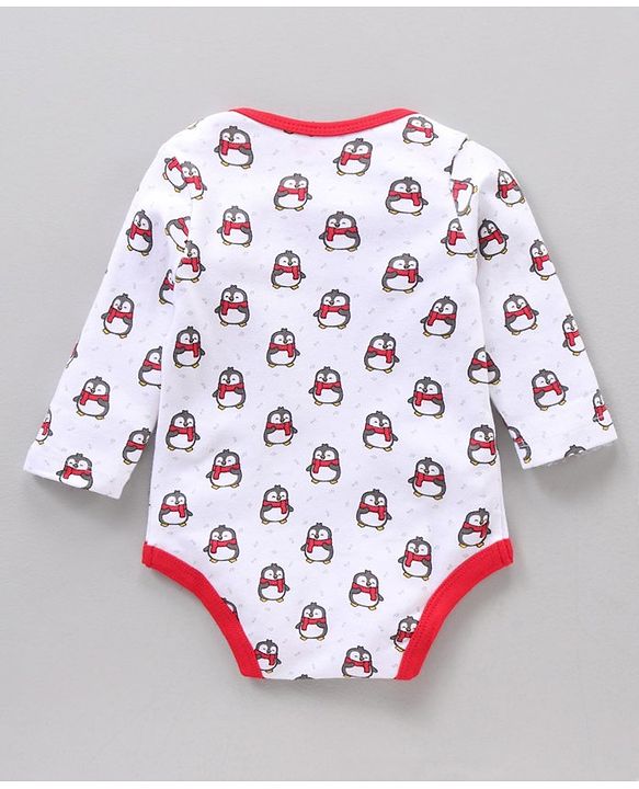 Babyhug 100% Cotton Full Sleeves Onesie Printed & Stripes Pack of 3 - Red Blue White